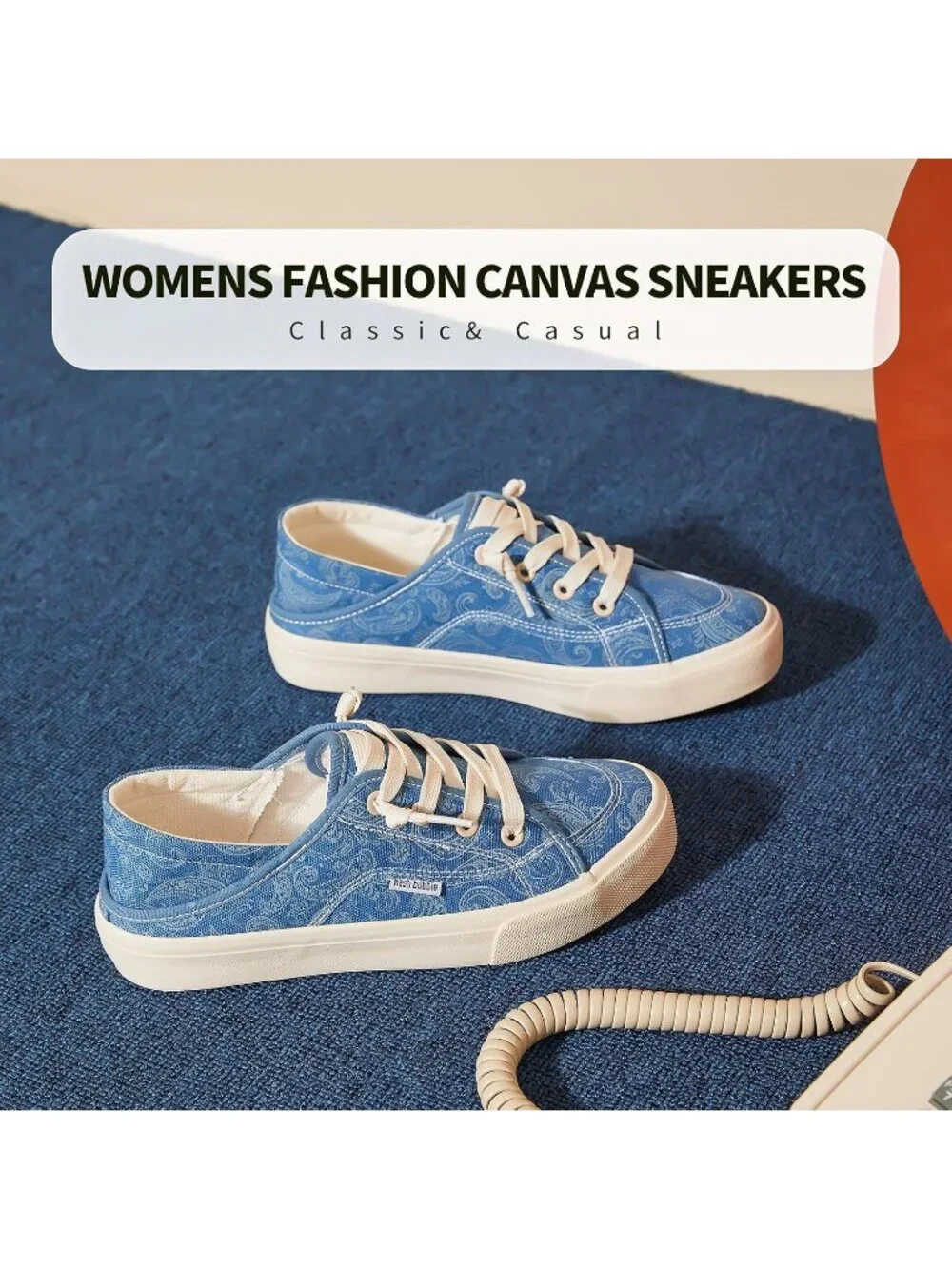 Women Paisley Navy Round Toe Solid Non Slip Fashion Slip on Loafer Sneaker Shoes